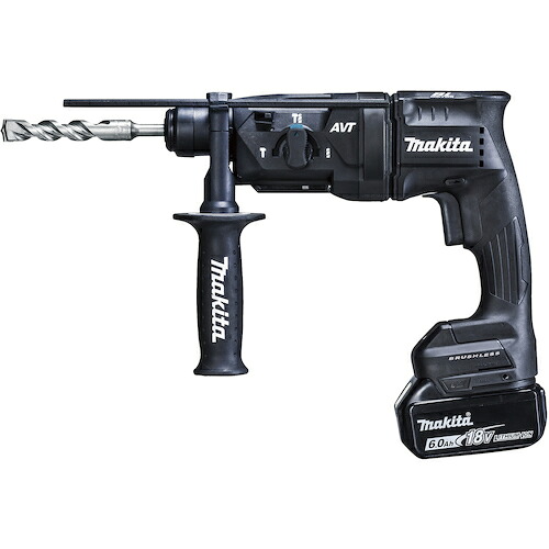 マキタ 18V 充電式ハンマドリル 18mm (黒) SDSプラス (バッテリBL1860B(6.0Ah)×2本・充電器DC18RF付き) HR182DRGXB makita