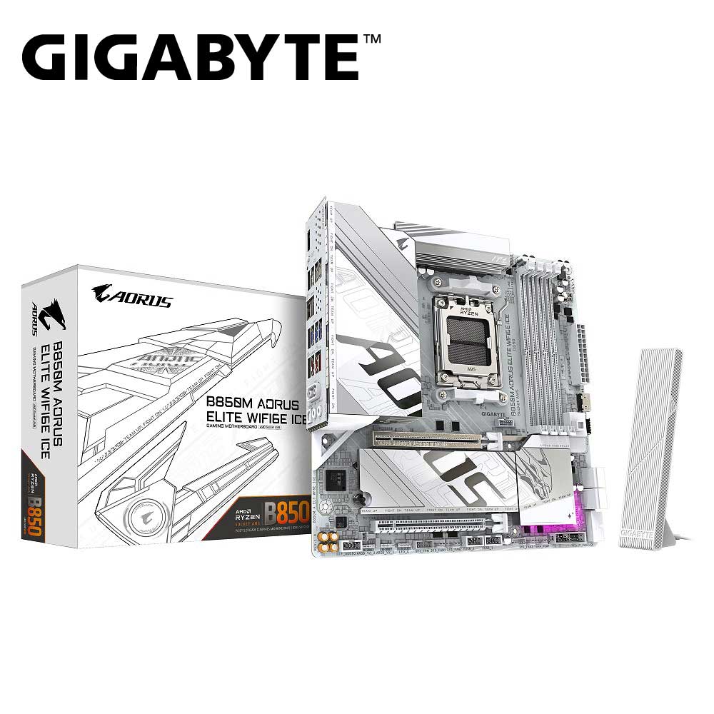 GIGABYTE|ギガバイト GIGABYTE B850M AORUS ELITE WIFI6E ICE マザーボード B850MAELTWF6EICE|Joshin web 家電とPCの大型専門店