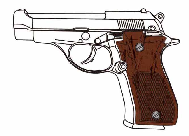 マルシン工業 完成品 M84 エクセレントヘビーウエイト ハーフチェッカー木製グリップ仕様 モデルガン