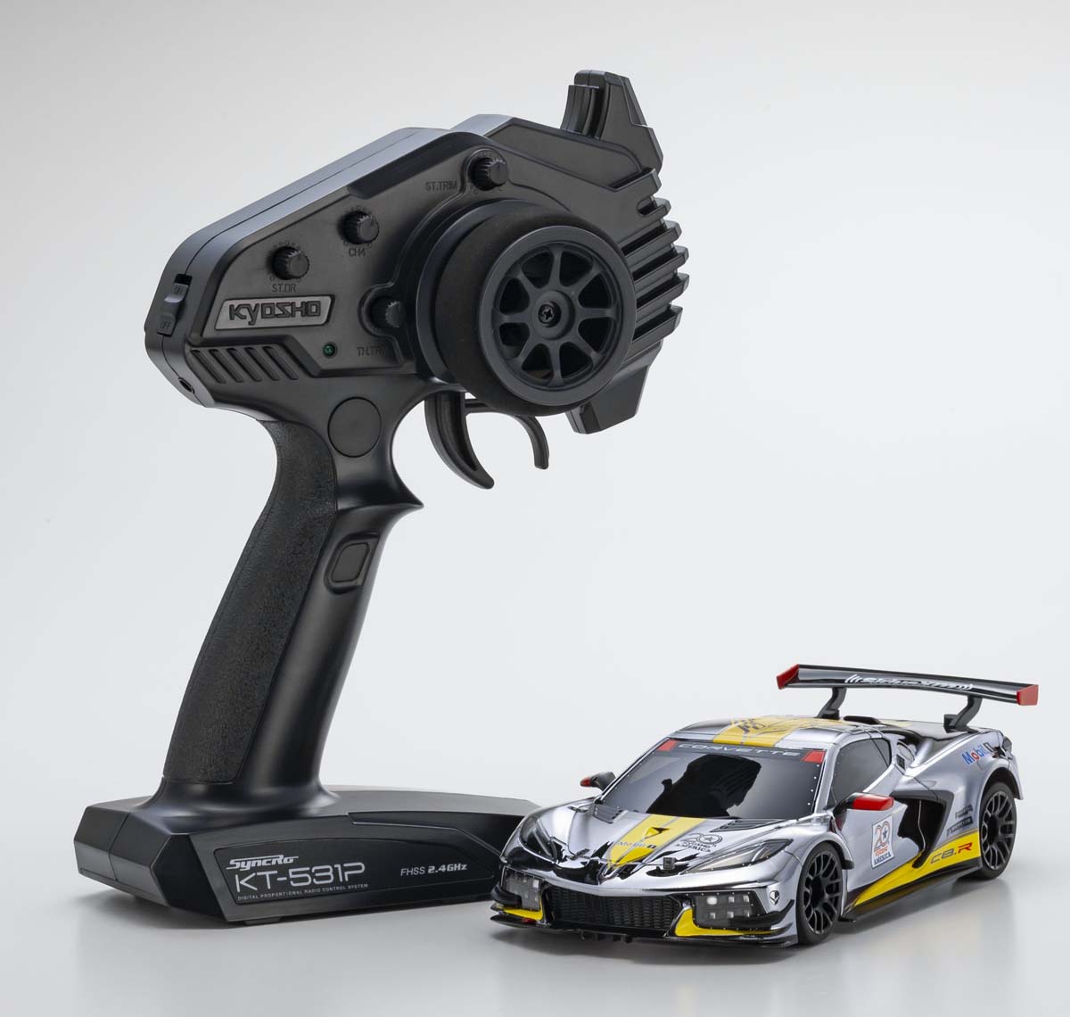 京商 ミニッツRWDレディセット MR-04 シボレー コルベット C8.R クローム/イエロー 京商アメリカ20周年記念仕様【32356CRY】 ラジコン