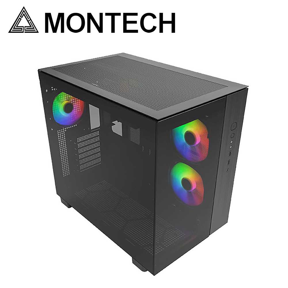 MONTECH|モンテック KING 65 PROシリーズ ATXマザーボード対応 ガラスパネル(フロント・左サイド)採用 ピラーレスPCケース (ブラック) KING 65 PRO (B)