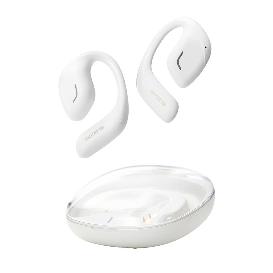 エレコム オープンイヤー型完全ワイヤレスBluetoothイヤホン（スノーホワイト） LBT-OWS01WH ELECOM