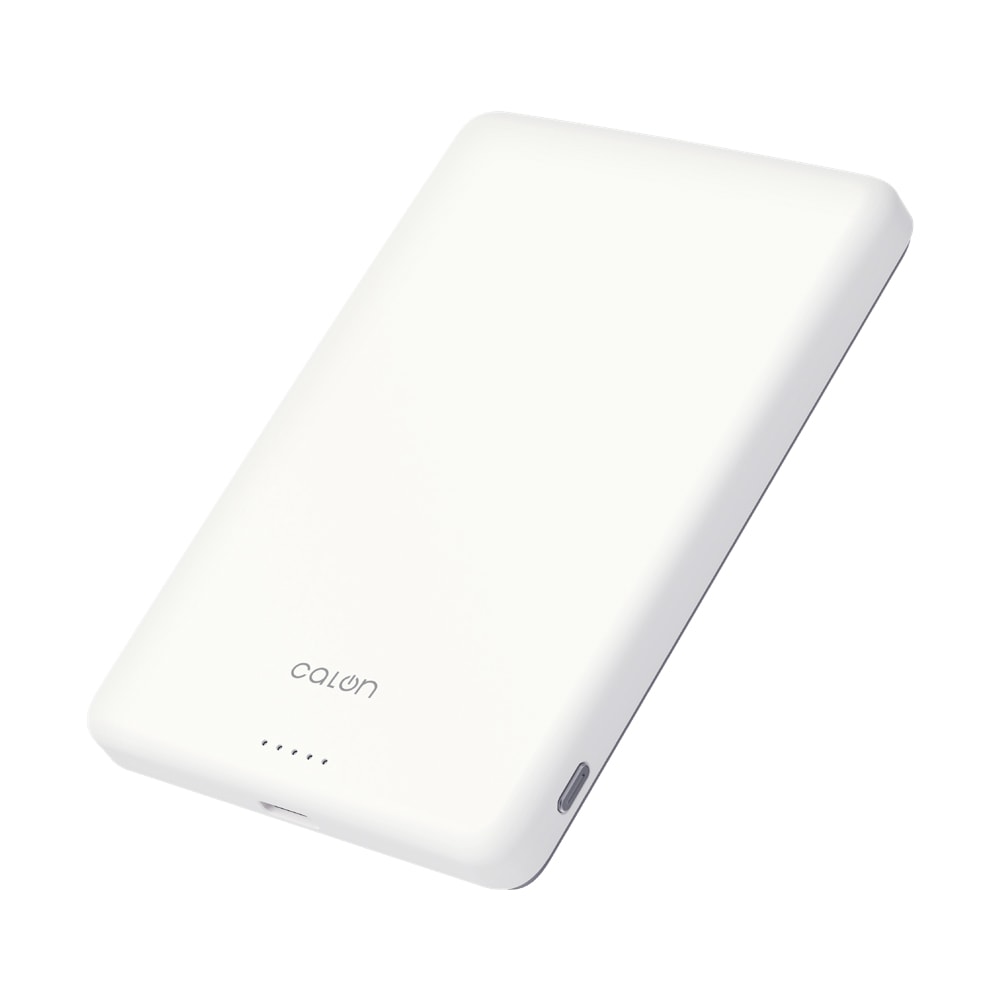 ラスタバナナ Type-C 1ポート 薄型マグネット付 ワイヤレス モバイルバッテリー 5000mAh CALON(ホワイト) RLI050WCC15W01WH