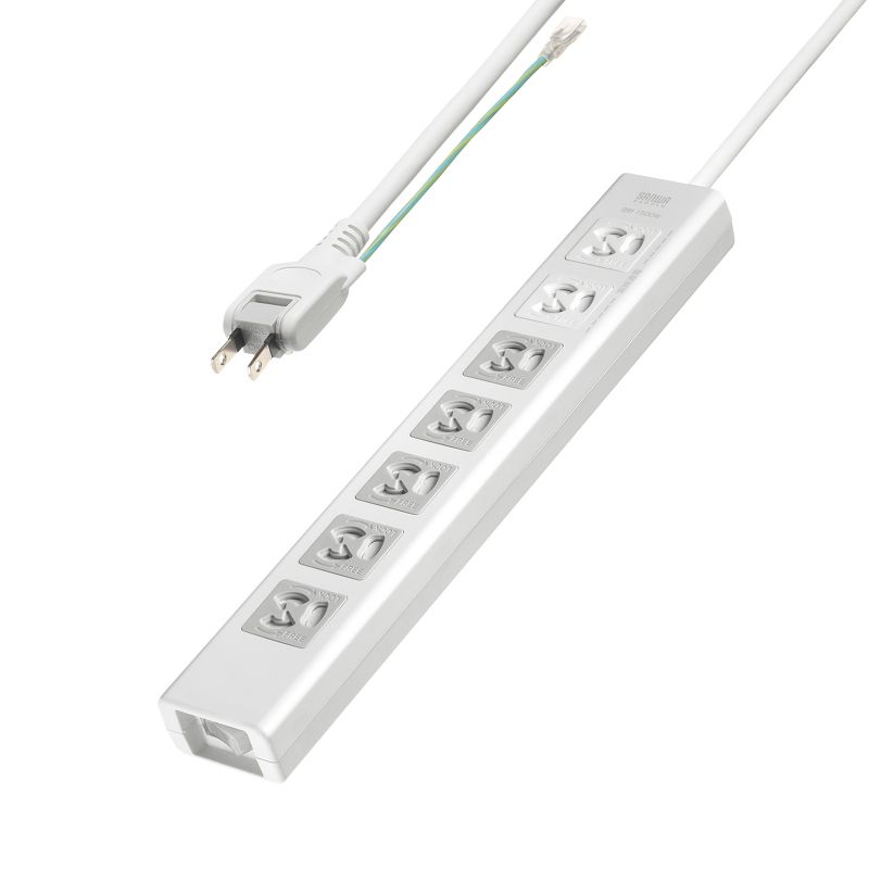 サンワサプライ 抜け止めシャッタータップ（3P・7個口・5m） TAP-F37SH-5KS [TAPF37SH5KS]