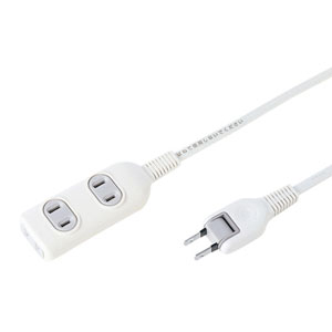 TAP-3W3N サンワサプライ 火災予防 絶縁キャップ付き 電源タップ（2P・3個口・3m）ホワイト [TAP3W3N]画像