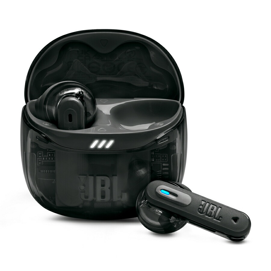 JBL ノイズキャンセリング役立つこと積み上げる完膚なきまで無線電話Bluetoothイヤ電話機（黒いこと） JBLTFLEX2GBLK JBL Tune Flex 2 Ghost Edition