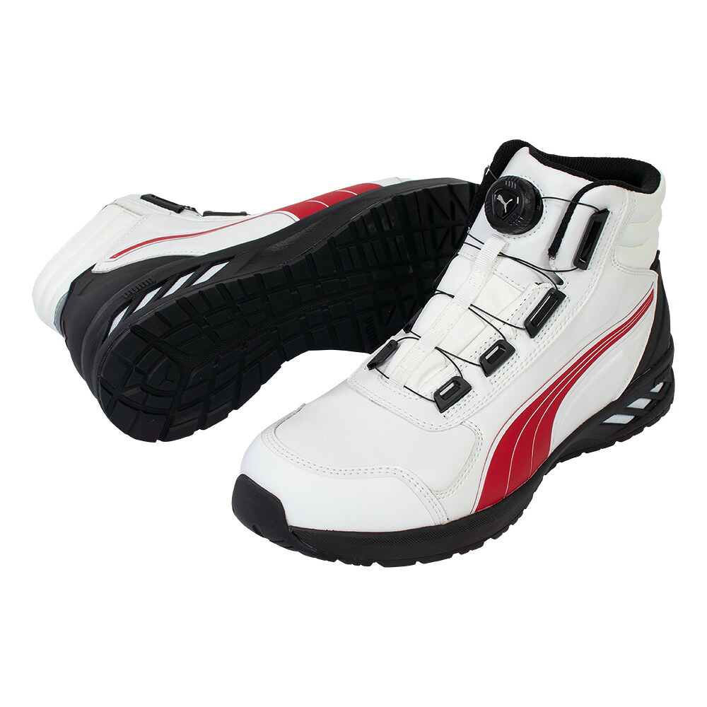 プーマ JAPAN ATHLETIC RIDER 2.0 DISC MID ホワイト×レッド 27.0cm JSAA規格 A種 63.359.0-WH/RED-27.0 PUMA SAFETY