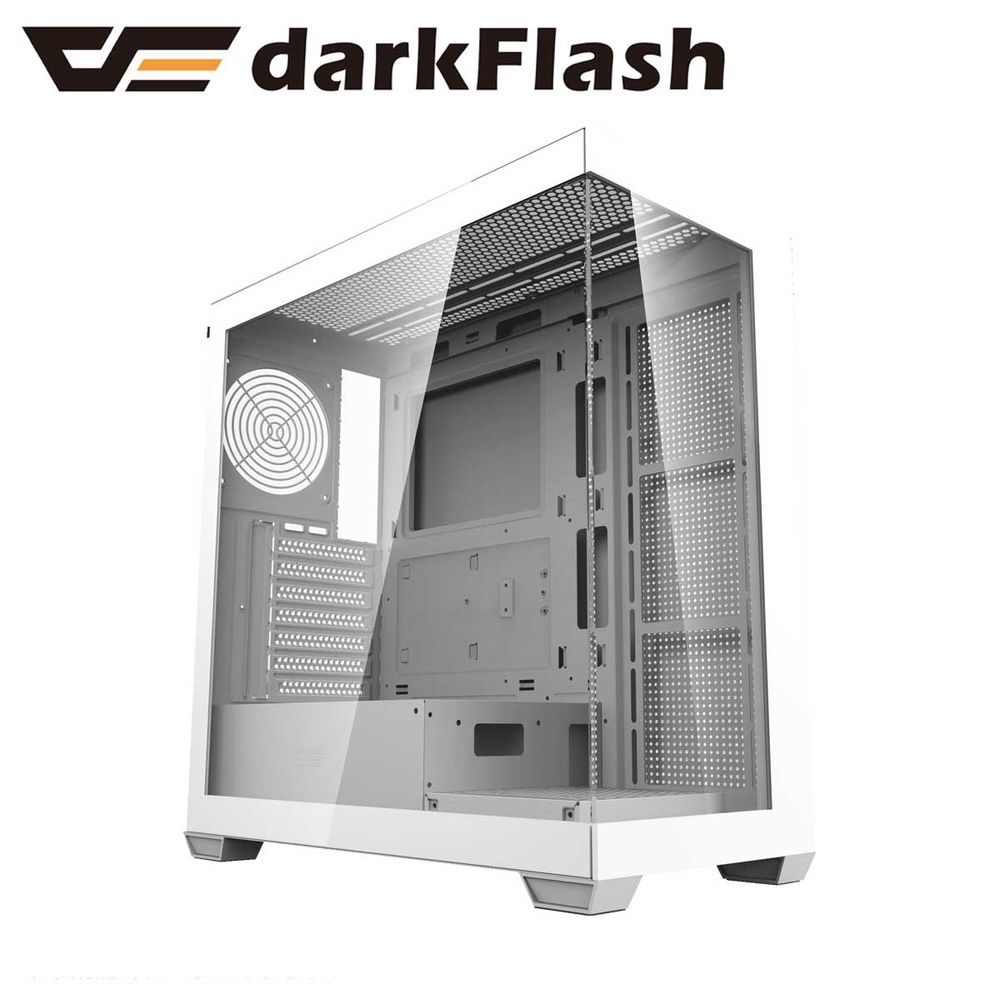 darkFlash｜ダークフラッシュ ピラーレス ミドルタワーケース [ATX /Micro ATX /Mini-ITX] DS900（ホワイト） DS900-WHITE+TYPE-C