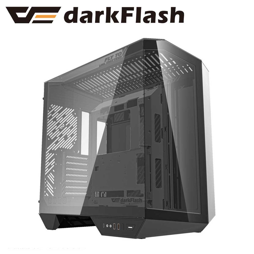 darkFlash｜靉靆たる閃光電球 ピラー受け答え ミドルタワーケース [ATX /Micro ATX /Mini-ITX /BTF(ASUS)]  DY470（黒いこと）  DY470-PCCASE-BLACK