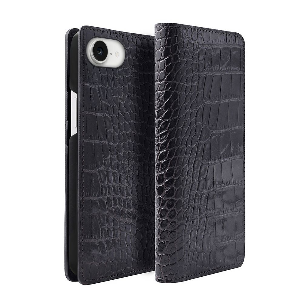abbi LIPARI イタリアンレザー MagSafe対応ダイアリーケース for iPhone17e/16e用(ブラック) ABS27517I16E