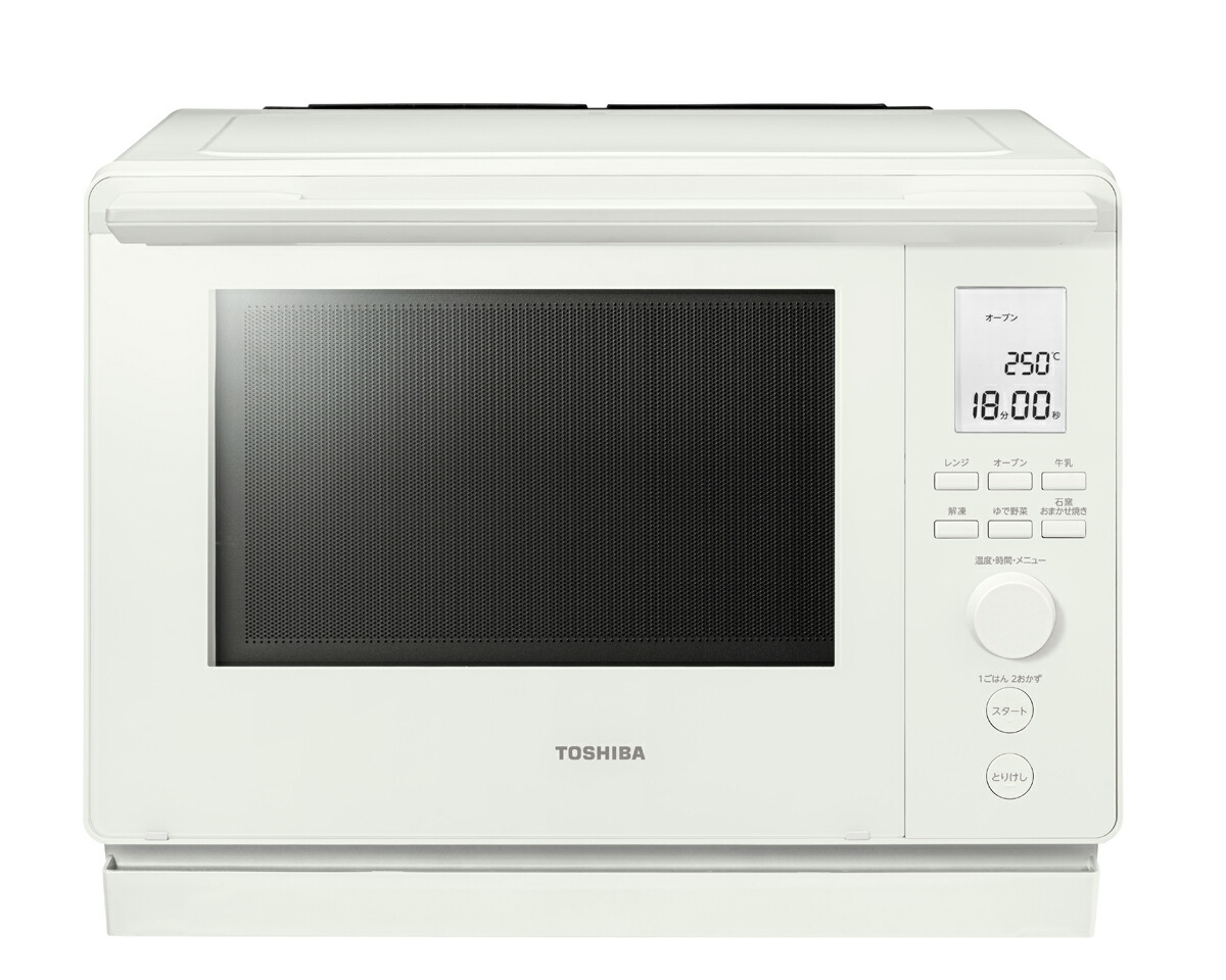 東芝 簡易スチームオーブンレンジ　30L　ミルキーホワイト ER-D100B-W TOSHIBA　石窯ドーム　角皿式スチームオーブンレンジ 電子レンジ　東芝 [ERD100BW]