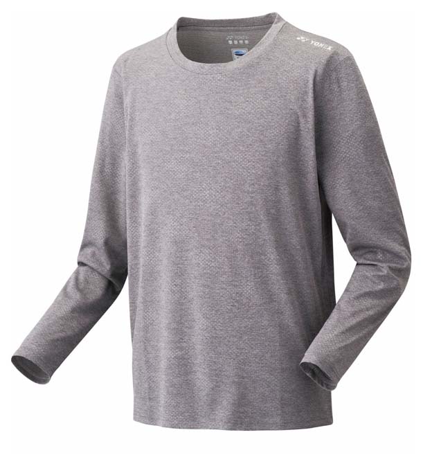 ヨネックス ユニセックス ロングスリーブTシャツ（グレー・サイズ：XO） YO-16809-010-XO YONEX