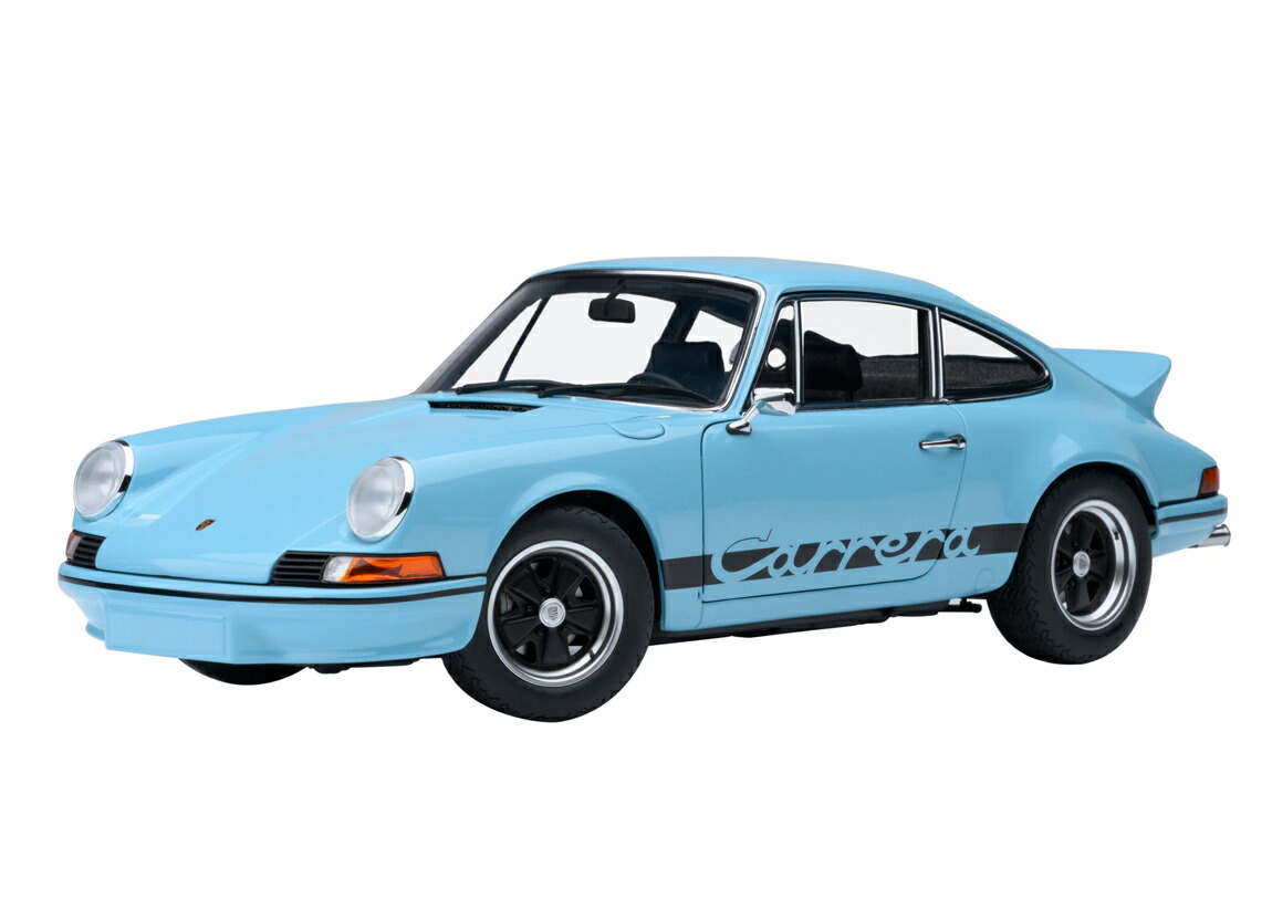 オート美術 1/18 ポルシェ 911 カレラ 2.7 RS （ガルフ青み/黒いこと・縞模様）【78032】 ミニカー