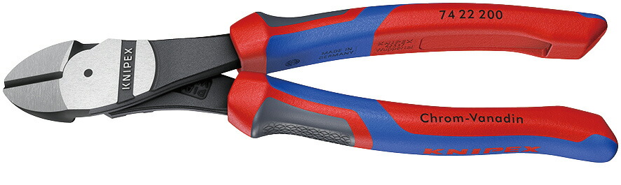 クニペックス 強力型ニッパー　12°オフセット型　200mm 74 22 200 KNIPEX
