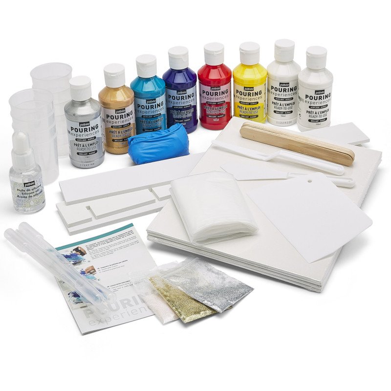 ペベオ ポーリング47科目一揃いの道具(118mL×8色＋付属品) 524600 pebeo Kit Pouring 47 Pieces