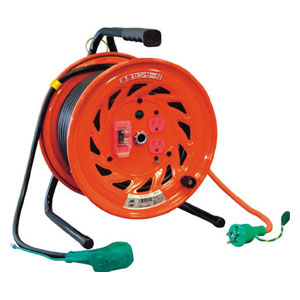 日動工業 電工ドラム　びっくリール　100V　アース過負荷漏電しゃ断器付　30m RNDEK30S｜Joshin web 家電とPCの大型専門店
