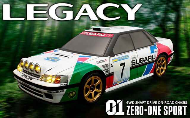 ABCホビー 【再生産】1/10 電動RCシャーシ組立済みキット ゼロワンスポーツ 「スバル レガシィ RS(BC5) ワークス仕様」付きキット【40705】 ラジコン