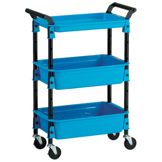 トラスコ中山 ツールワゴンロイヤル586×320×833深2浅1 スカイ[他商品と同時購入不可]メーカー直送品(沖縄県・離島お届け対象外) TWR-4-SB TRUSCO
