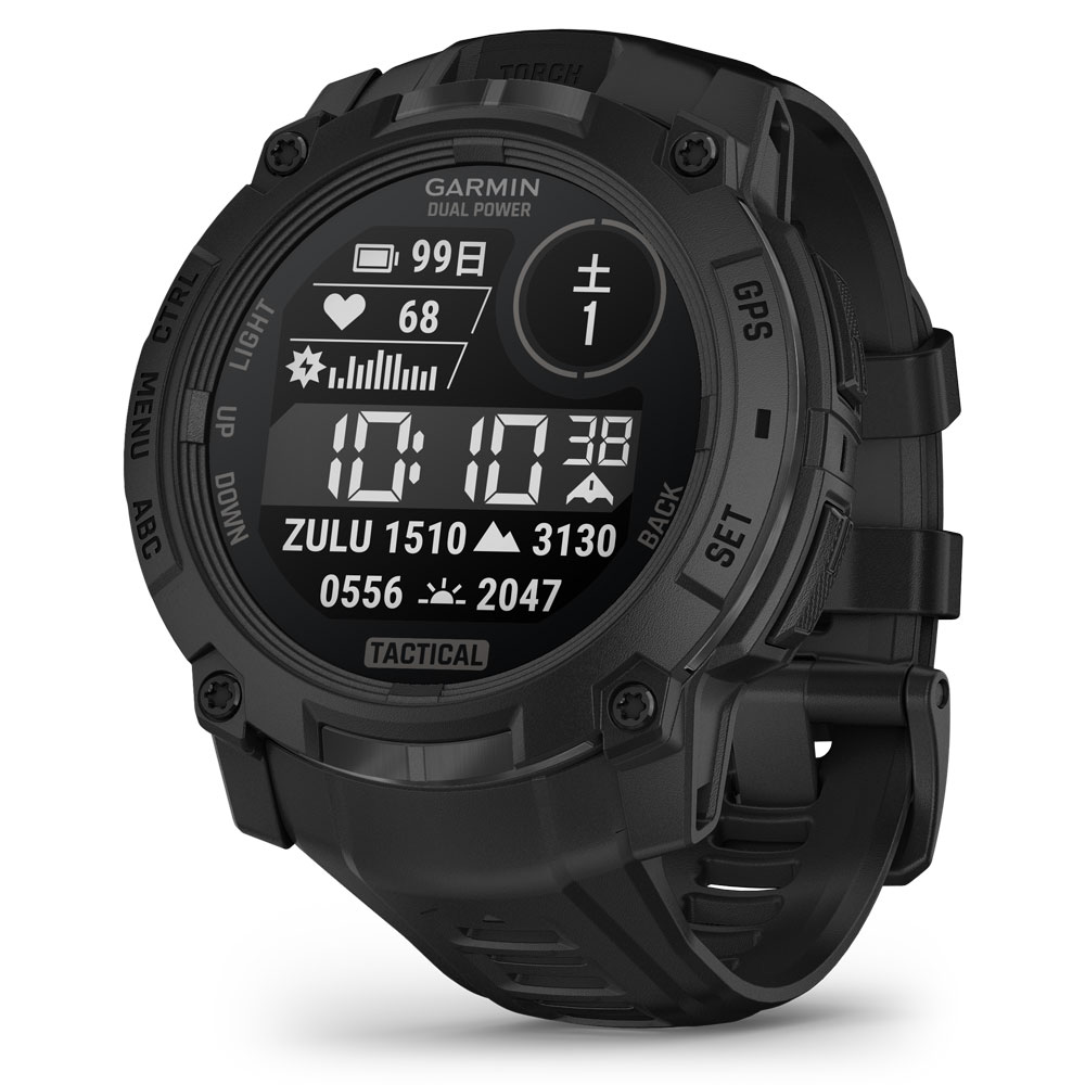 ガーミン Instinct 3 Dual Power 50粍 Black / Tactical Black【Suica相応う】スマートウォッチ  010-02935-80 [0100293580]【返品カテゴリー化A】