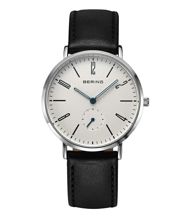 BERING 【国内定め事品】Classic Scandinavian Small second ＆ Leather 石英 ユニ一発やる手合い 14036-404-J【返品カテゴリー化B】