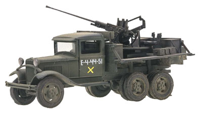 ユニモデル 1/72 露・GAZ-AAA6輪トラック搭載25mm対空砲72K型【UU72588】 プラモデル