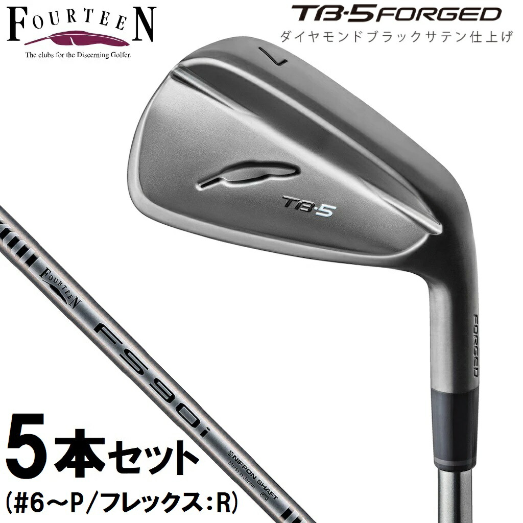 フォーティーン NEW 結核症-5 FORGED ’25 ダイヤモンドブラックサテン仕上 5本書き割り（＃6～P）【FS-90iBK スチール写真立て坑・フレックス：R】 結核症5FBK25_I6-P_FSBK_R FOURTEEN ゴルフ ゴルフ野球クラブ