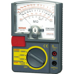 三和灯し火表示計器 アナログ不成立踏みこたえる計 1000V/500V/250V PDM1529S