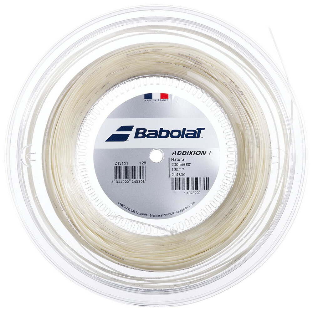 BabolaT(バボラ) 硬式テニス ストリング アディクションプラス　200m（ナチュラル・ゲージ：130） 243151-128-130 AddiXion + 200M