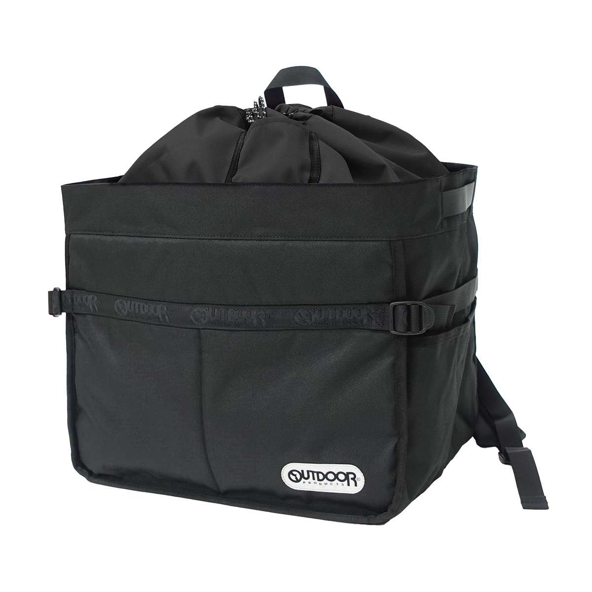 OUTDOOR PRODUCTS 割り増し金 ロゴタイプ磁気テープ 提げ篭 背嚢2（黒いこと1） 22469006-BLK1 アウトドアプロダクツ
