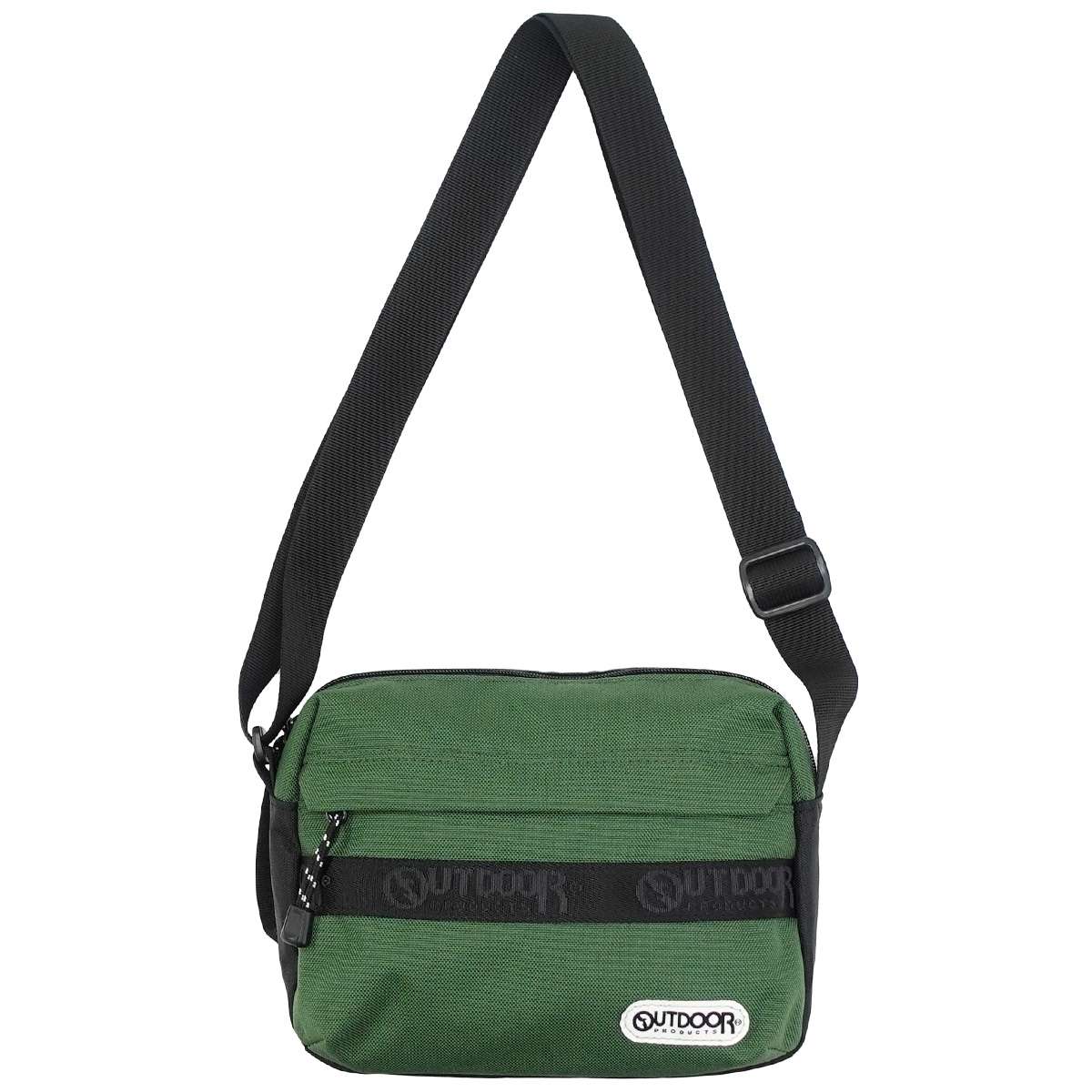 OUTDOOR PRODUCTS クラシック ロゴテープ ミドルショルダーバッグ（グリーン） 22469011-GRN アウトドアプロダクツ