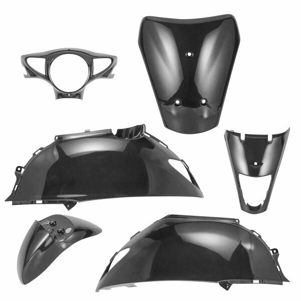 バイクパーツセンター 車種別補修カバー　スズキ　レッツ/レッツG　CA4AA　ブラック　外装6点セット 318101