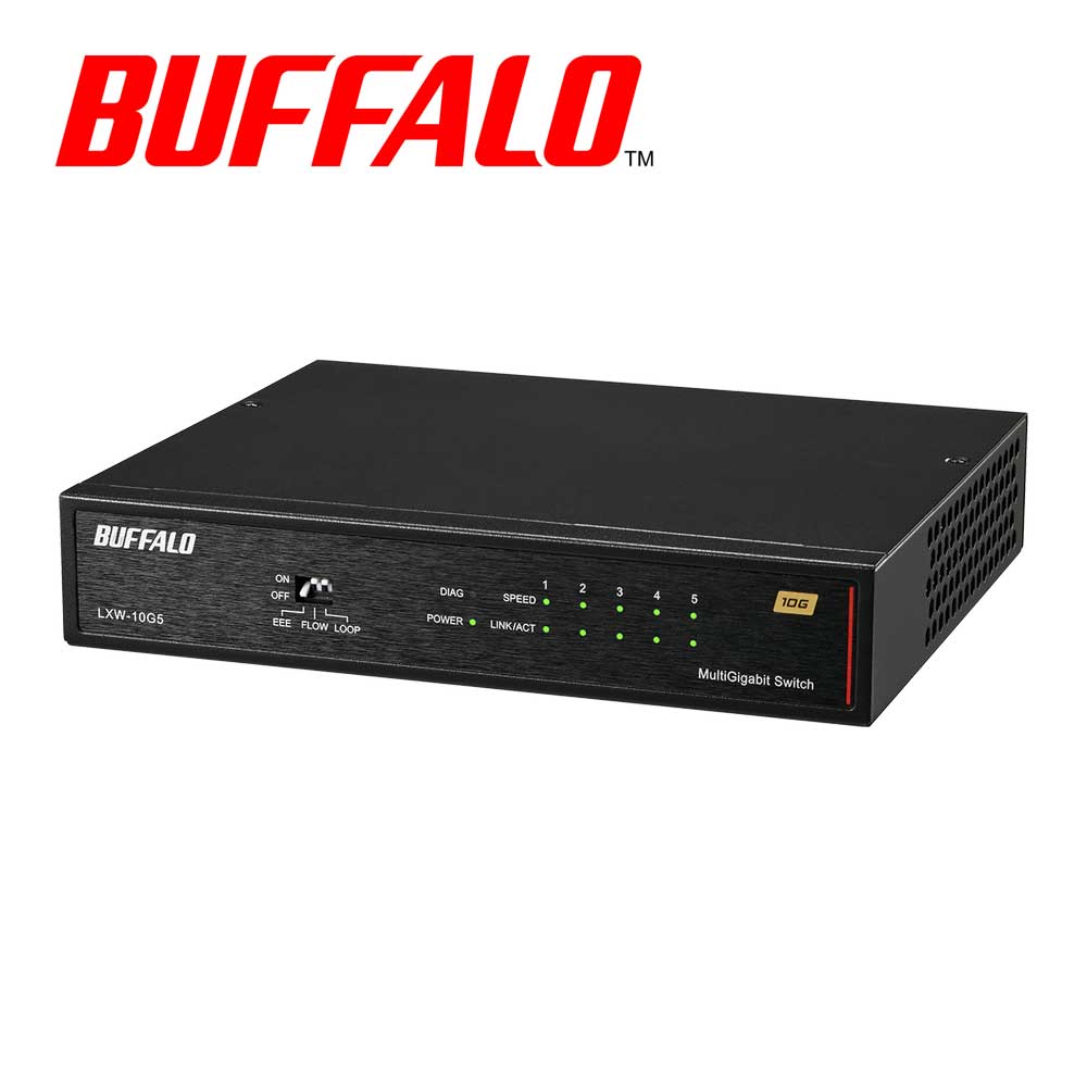 バッファロー｜BUFFALO 10Gbps対応 5ポート スイッチングハブ LXW-10G5