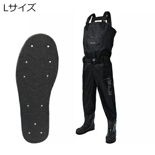 エクセル チェストハイウェダー 420D フェルトピン Lサイズ/25.5～26.0cm（ブラック） OH-004P/L/ブラツク OHJI