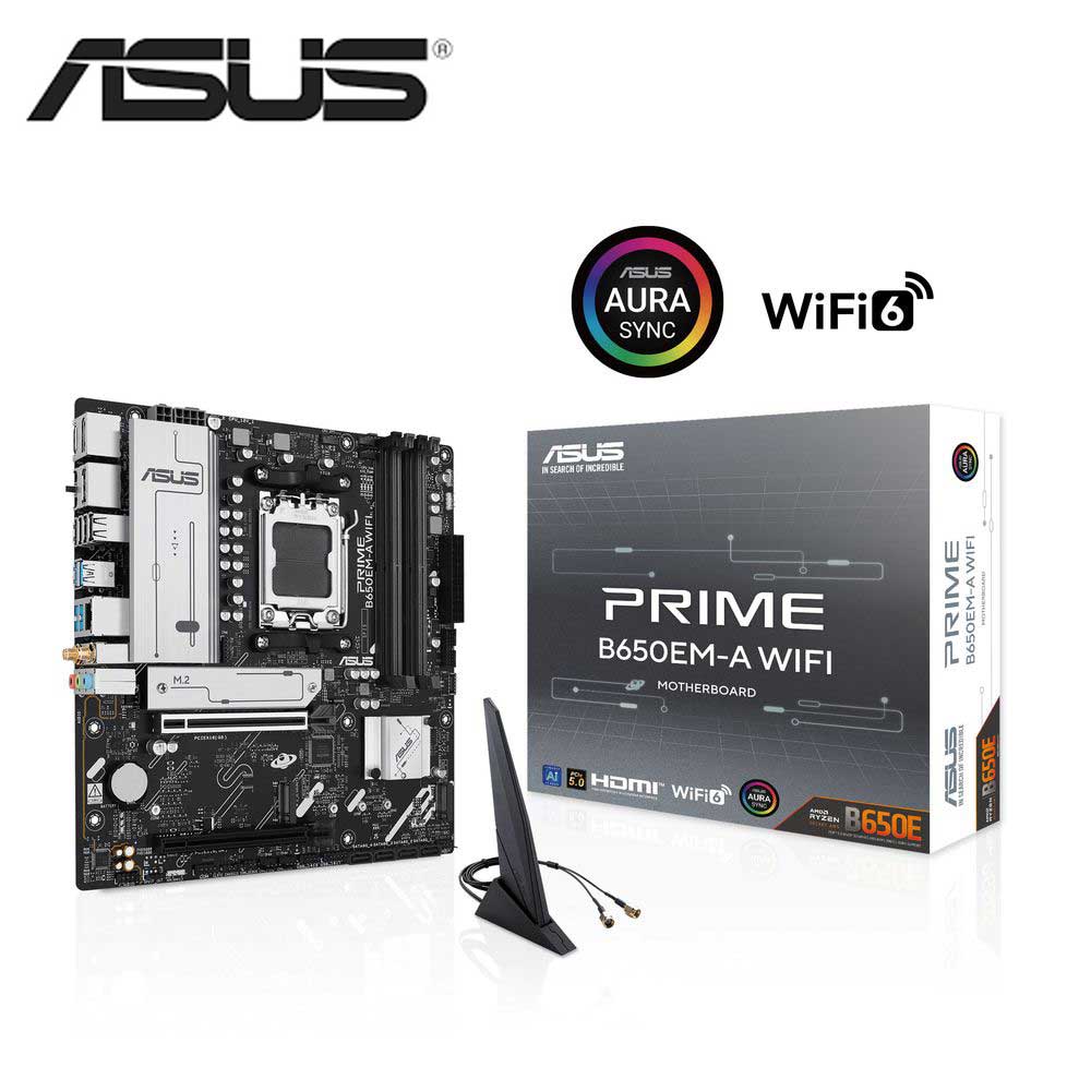 ASUS｜エイスース ASUS PRIME Socket AM5 AMD B650 MicroATX WiFi+Bluetoothモジュール付属 マザーボード  PRIME B650EM-A WIFI