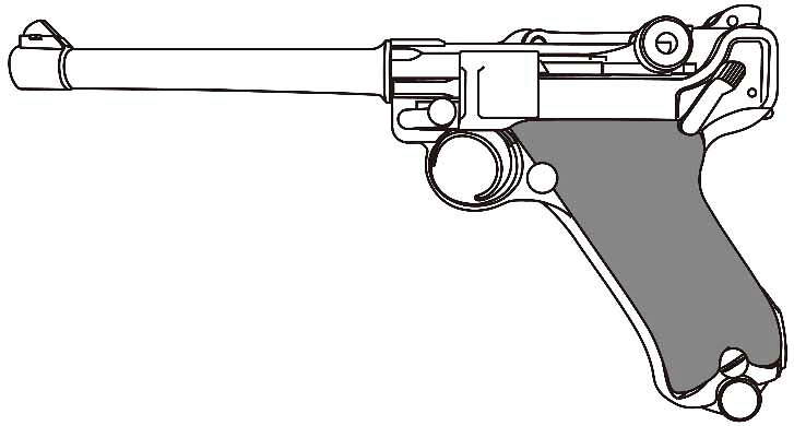 マルシン工業 LUGER P-08 6インチ マリーネ チェッカー木製グリップ ダミーカートリッジ仕様 モデルガン