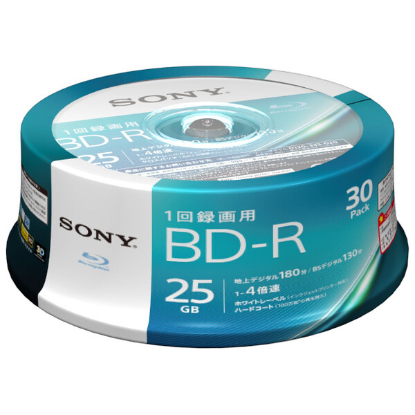 楽天市場】20BNR1VJPP4 ソニー 4倍速対応BD-R 20枚パック 25GB ホワイトプリンタブル : Joshin web  家電とPCの大型専門店