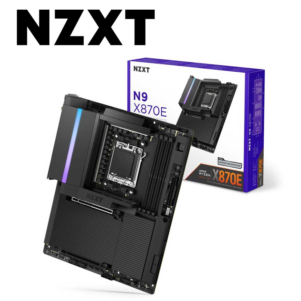 NZXT AMD AM5ソケット相応う X870E心付け書き割り積み上げる ATX 母ちゃんゲーム盤 盛りだくさん取りまかなう＆RGB積み上げる（黒いこと）  N9-X87XT-B1