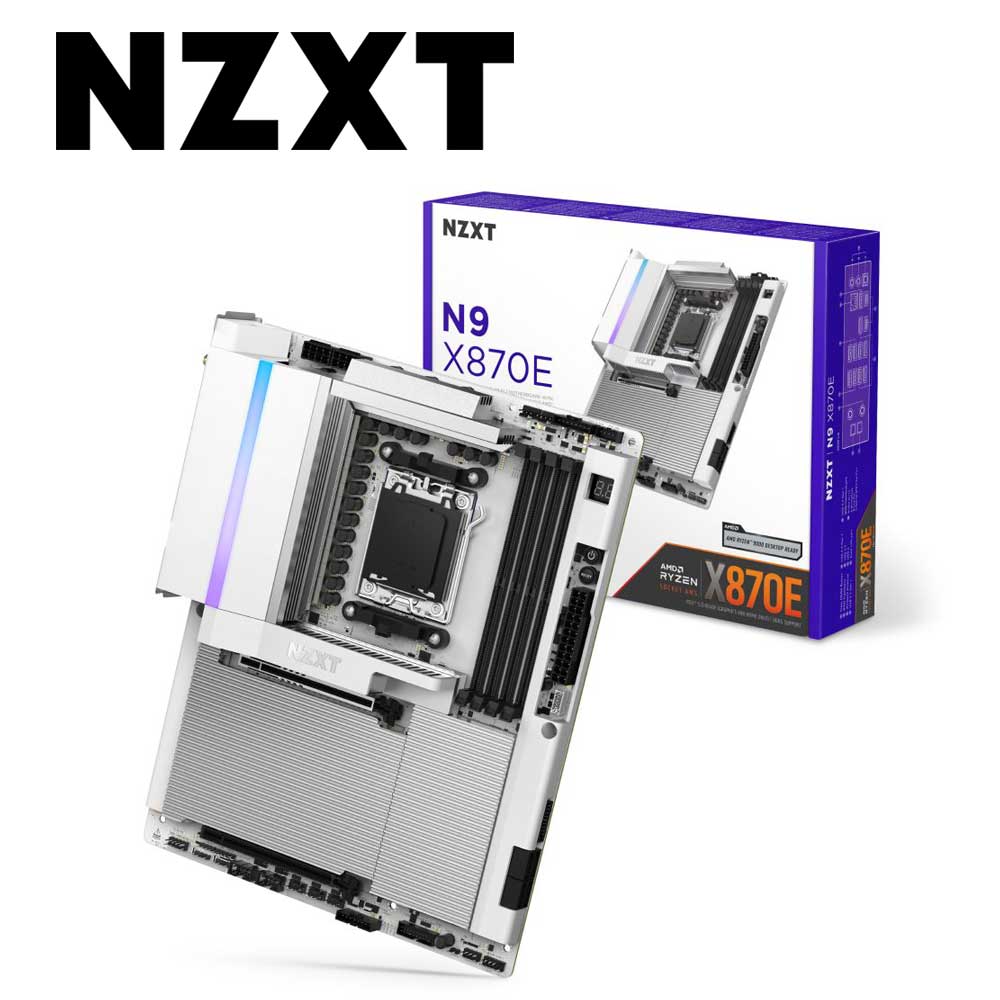 NZXT AMD AM5ソケット対応 X870Eチップセット搭載 ATX マザーボード フルカバー＆RGB搭載（ホワイト） N9-X87XT-W1