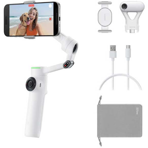 Insta360 かっこ良い電話機用ジンバル「Insta360 Flow 2 Pro」人工知能学トラッカーキット（首脳会談白いこと） CINSABQB-FLOW225