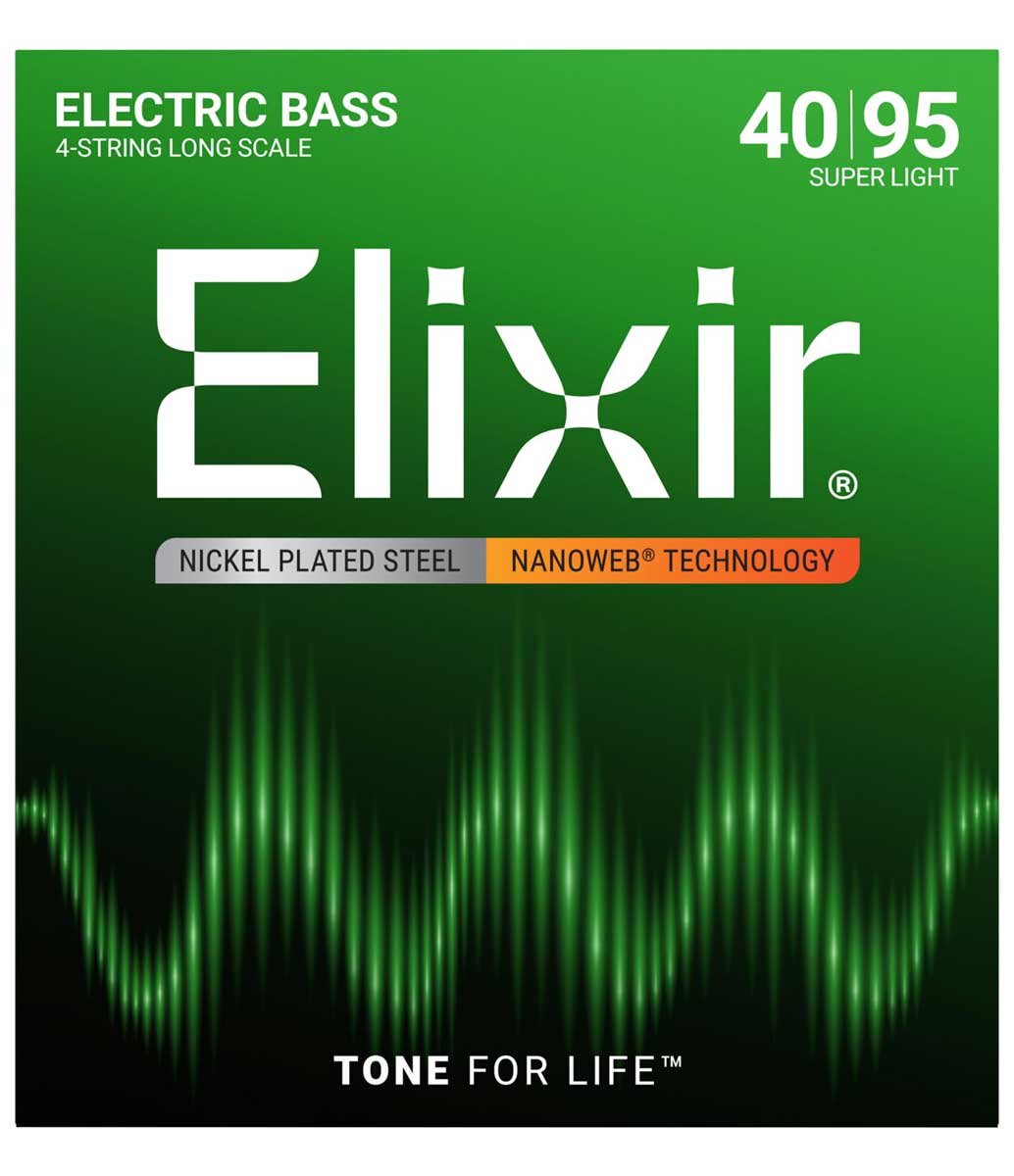 エリクサー エレキベース弦（.040-.095） 14002(ELIXIR) Elixir ELECTRIC BASS NANOWEB 4-String Super Light Long Scale