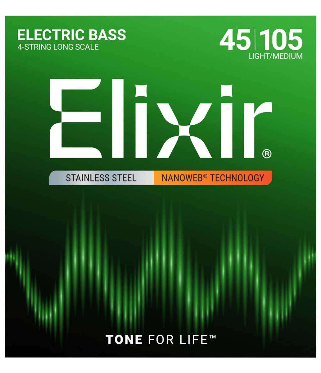 エリクサー エレキベース弦（4-String Light/Medium Long Scale/.045 -.105） 14677(ELIXIR) Elixir ELECTRIC BASS STAINLESS NANOWEB