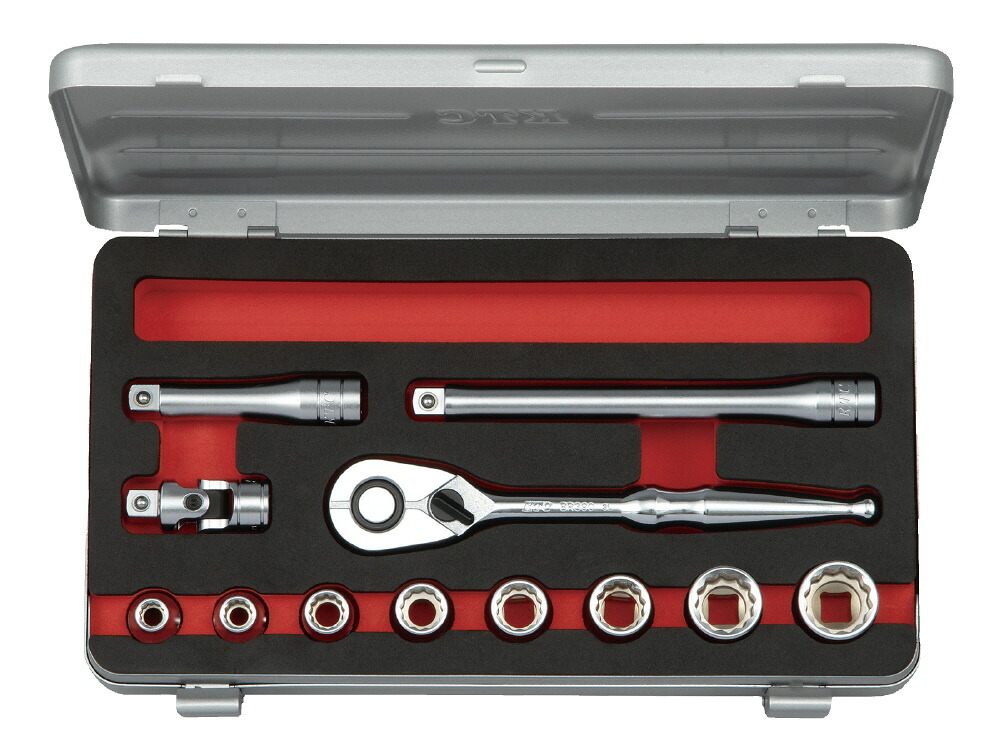 KTC(京都機械工具) 9.5sq 十二角ソケットレンチセット 12点組 TB312WA
