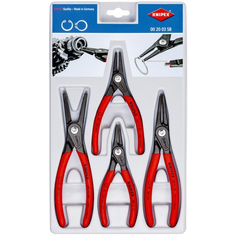 クニペックス 8本組 精密スナップリングプライヤーセット 00 20 04 SB KNIPEX