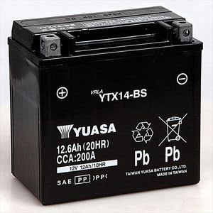 台湾ユアサ バイク用バッテリー【電解液注入・充電済】[他商品と同時購入不可] YTX14-BS(タイワンユアサ)