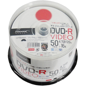 TYDR12JCP50SP 正規逆輸入品 HIDISC 16倍速対応DVD-R ワイドプリンタブル 57％以上節約 50枚パック4.7GB