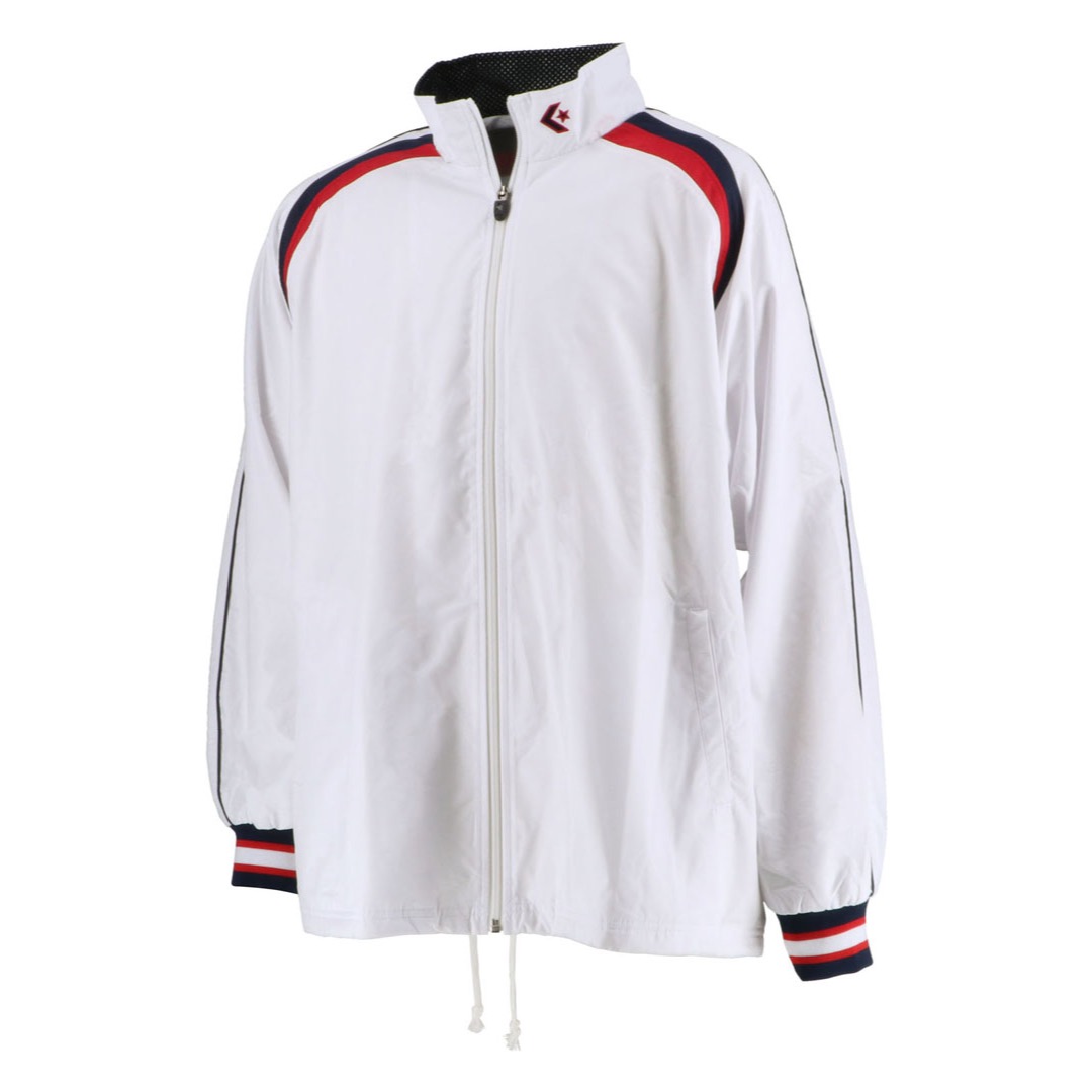 コンバース ウォームアップジャケット（ホワイト/ネイビー・サイズ：S） CB162506S-1129-S CONVERSE
