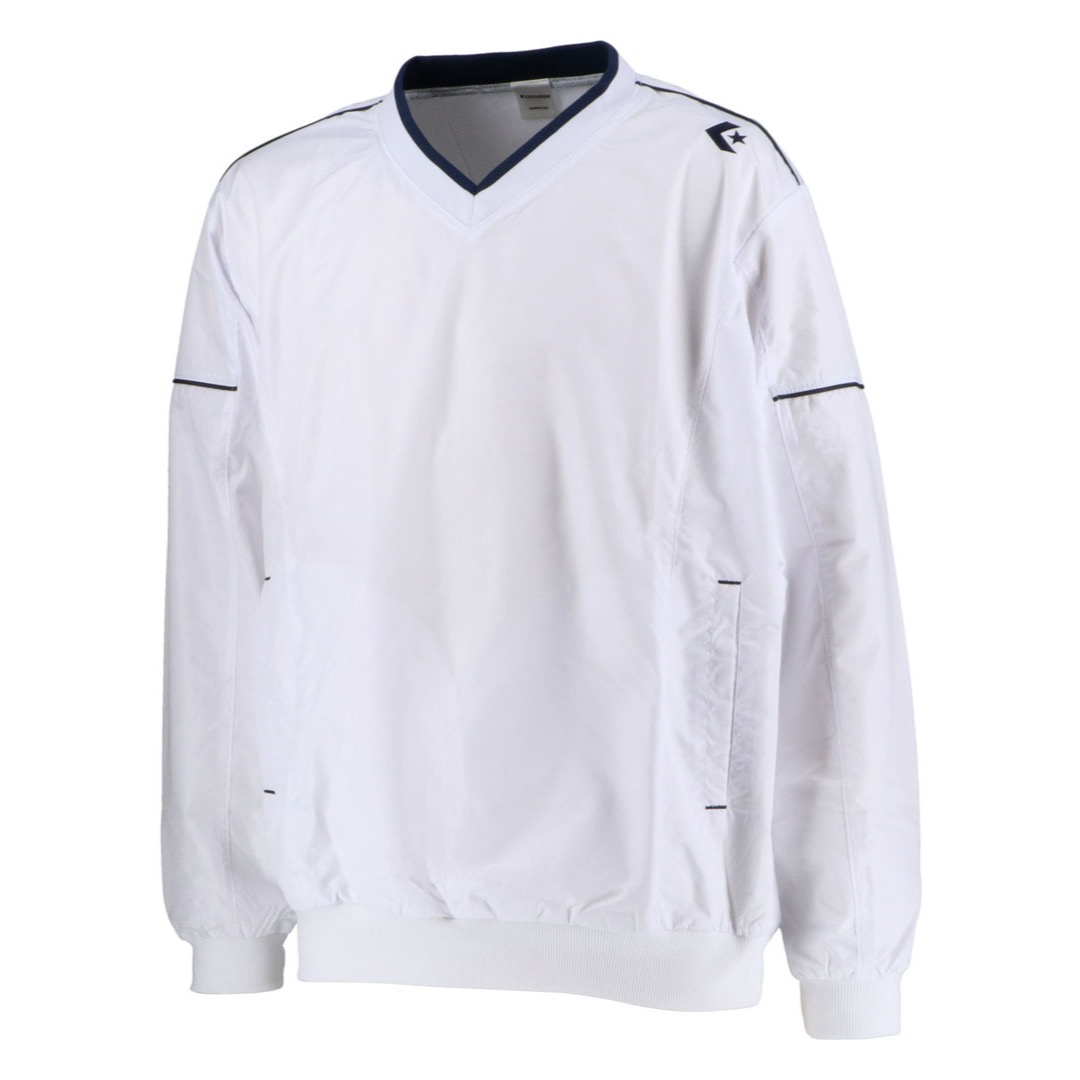 コンバース Vネックウォームアップジャケット（ホワイト・サイズ：2XO） CB162510S-1100-2XO CONVERSE