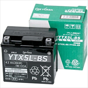 GSユアサ バイク用バッテリー【電解液注入・充電済】[他商品と同時購入不可] YTX5L-BS