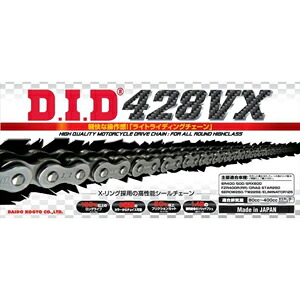 DID バイク用チェーン カシメタイプ （カラー：スチール / リンク数：130） 428VX-130ZB