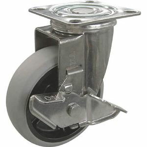 トラスコ中山 ナイロンホイールウレタンキャスター ステン金具自在S付Φ200 TYSGUJ-200S DIY・工具-その他-花・ガーデン・DIY